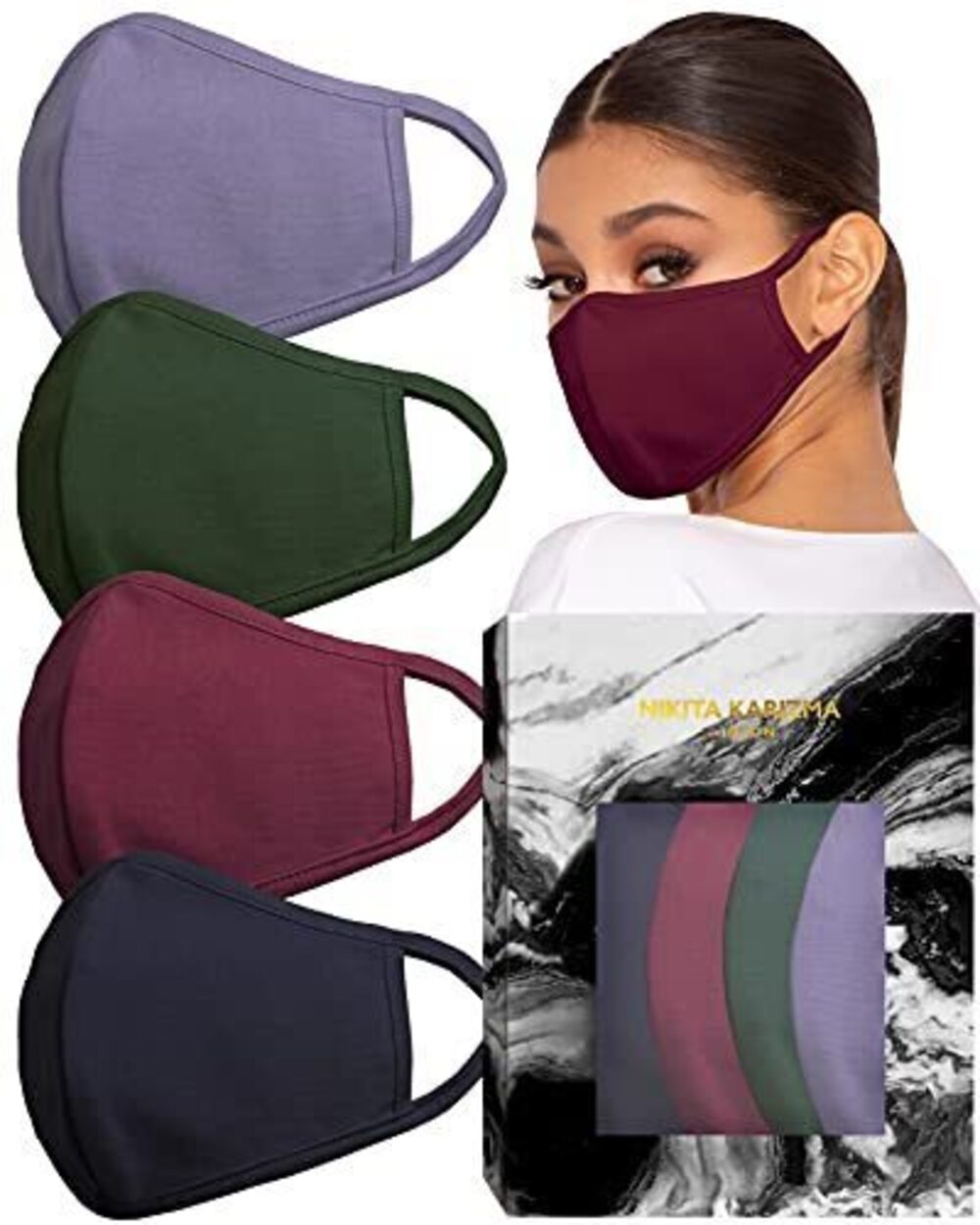 1321 Stretch Sculpt in Jewel Tones Face Masks by KARIZMA Fabric Face Mask 4